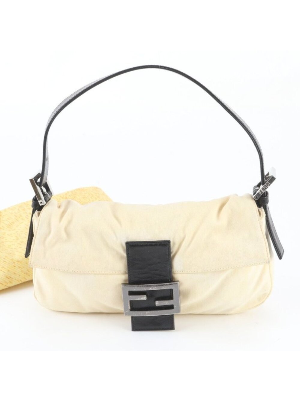 Fendi Mamma Bucket Baguette FF Leather Shoulder Bag